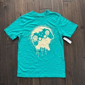 Wonder Nation Aqua Blue Gaming Tee T-Shirt Boys XL 14-16 NWT